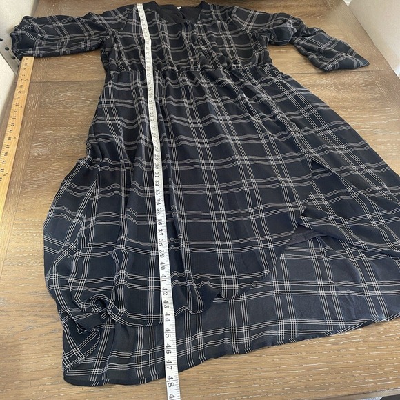 Sweet Salt Midi Dress Plus Size XXL Blue Plaid Lined Long Sleeve Modest Office - Picture 11 of 12